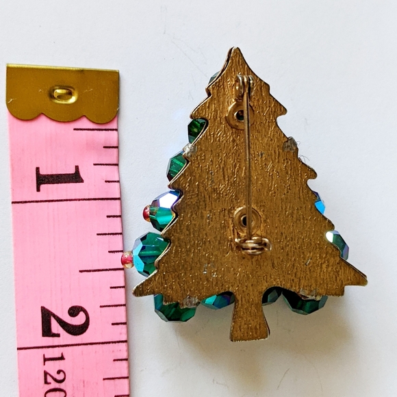 Vintage Aurora Borealis Christmas Tree Brooch Pin - Picture 5 of 5